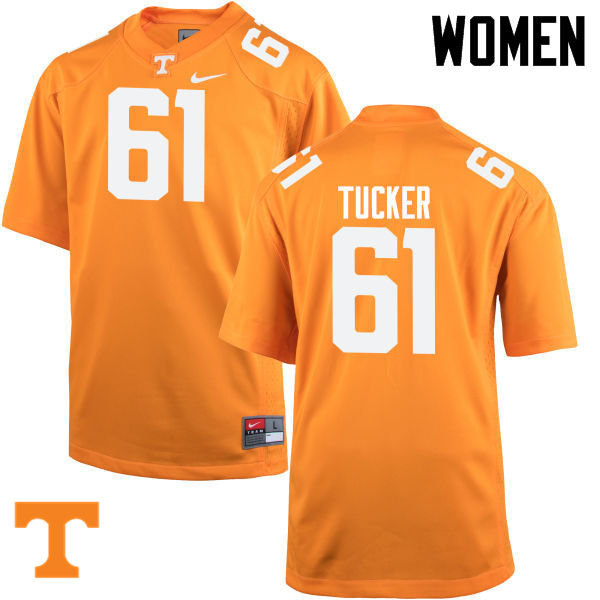 Women #61 Willis Tucker Tennessee Volunteers College Football Jerseys-Orange